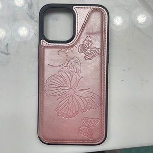 Pink iPhone 12 max pro wallet case